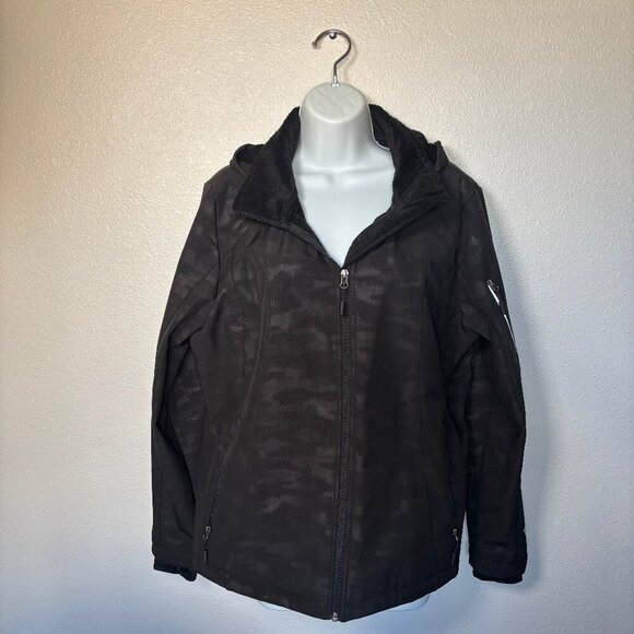 Pre-Loved Free Country Ladies Super Softshell Jacket Jet Black Size XL - Picture 1 of 6